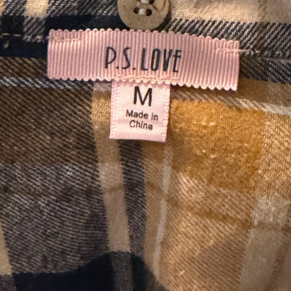 P.S. Love/Kate Plaid Button Down Shirt for Women - Picture 2 of 4